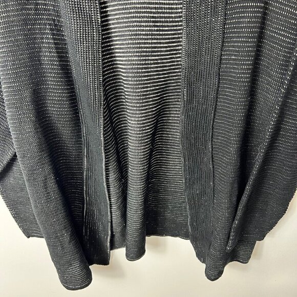 Eileen fisher black silk and linen open cardigan women’s large - Picture 4 of 8
